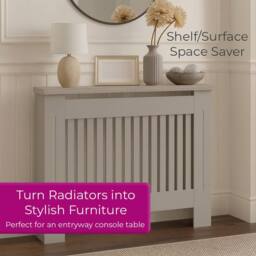 Neo Grey Belgravia Decorative Radiator Cover H82 x W112 x D19 cm in Light Grey - Size: Medium - thumbnail 5