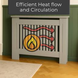 Neo Grey Belgravia Decorative Radiator Cover H82 x W112 x D19 cm in Light Grey - Size: Medium - thumbnail 3
