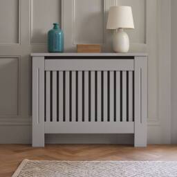 Neo Grey Belgravia Decorative Radiator Cover H82 x W112 x D19 cm in Light Grey - Size: Medium - thumbnail 2