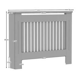 Neo Grey Belgravia Decorative Radiator Cover H82 x W112 x D19 cm in Light Grey - Size: Medium - thumbnail 8