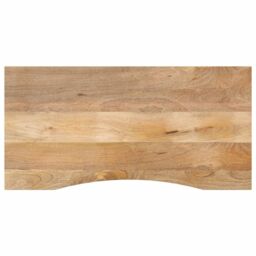 Berkfield Home Desk Top with Curve 110x50x2.5 cm Solid Wood Rough Mango in Brown - thumbnail 1