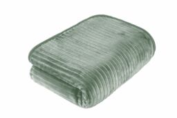Rapport Home Ribbed Mink Faux Fur Blanket Throw in Green - Size: 200 cm x 240 cm - thumbnail 2