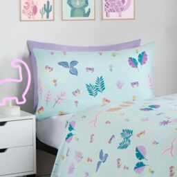 OHS Dino Duvet Cover Bedding Set Reversible Pillowcase Kids Quilt in Pink - Size: Single - thumbnail 4