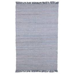Wyld and Coco Handmade Grey Cotton Rag Rug 140 x 200 cm Fringed - Size: 140 cm x 200 cm - thumbnail 3
