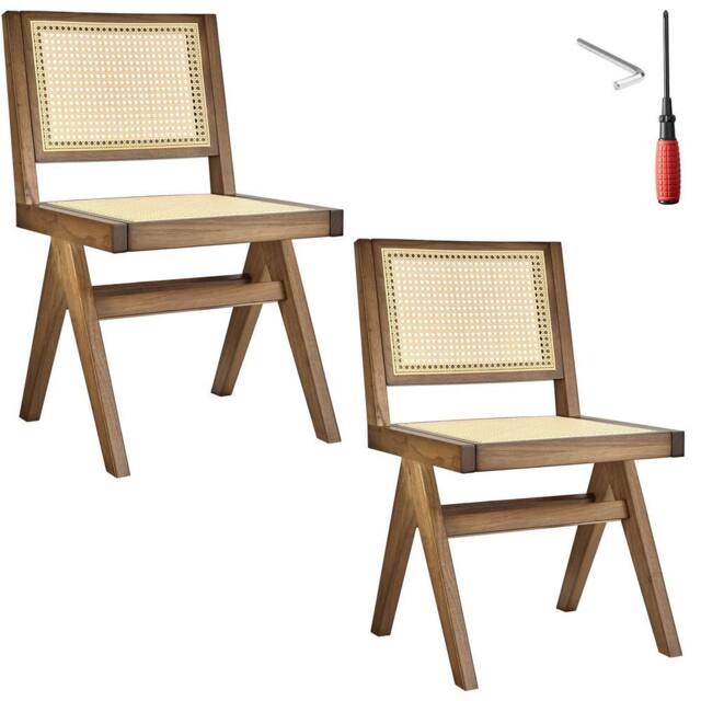 tectake Accent Chair Lizzy Set Of 2 - Light Oak - Size: 2 Pack - image 1