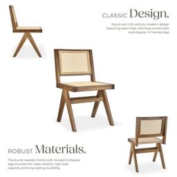 tectake Accent Chair Lizzy Set Of 2 - Light Oak - Size: 2 Pack - thumbnail 3