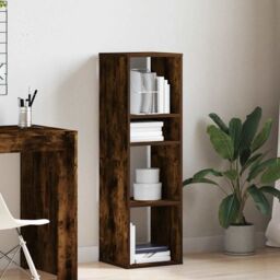 Berkfield Home Book Cabinet Smoked Oak 34x31x112 cm Engineered Wood in Brown - Size: 34 x 31 x 112 cm - thumbnail 3