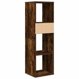 Berkfield Home Book Cabinet Smoked Oak 34x31x112 cm Engineered Wood in Brown - Size: 34 x 31 x 112 cm - thumbnail 6