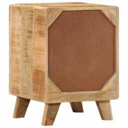 Berkfield Home Bedside Cabinet 2 pcs 37x32x50 cm Solid Wood Rough Mango in Brown - Size: 37 x 32 x 50 cm - thumbnail 4