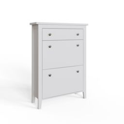 GFW Deluxe Two Tier Shoe Cabinet in White - thumbnail 5