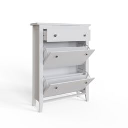 GFW Deluxe Two Tier Shoe Cabinet in White - thumbnail 6
