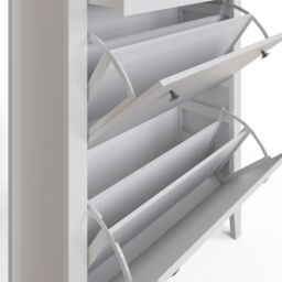 GFW Deluxe Two Tier Shoe Cabinet in White - thumbnail 9