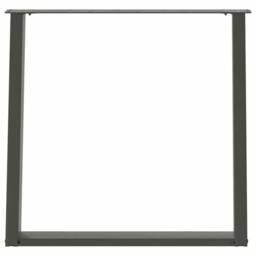 Berkfield Home Modern vidXL Dining Table Legs U-Shaped 2 pcs Anthracite 70x(72-7 in Dark Grey - thumbnail 5