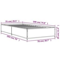Berkfield Home Bed Frame without Mattress Sonoma Oak 75x190 cm Small Single in Light Tan - thumbnail 9