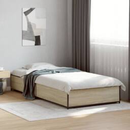 Berkfield Home Bed Frame without Mattress Sonoma Oak 75x190 cm Small Single in Light Tan - thumbnail 2