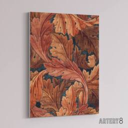 "Artery8 Acanthus Leaves Pattern Canvas Wall Art Print William Morris in Brown - Size: W24"" x H32""" - thumbnail 2
