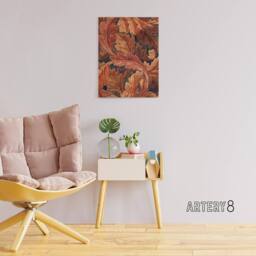 "Artery8 Acanthus Leaves Pattern Canvas Wall Art Print William Morris in Brown - Size: W24"" x H32""" - thumbnail 3