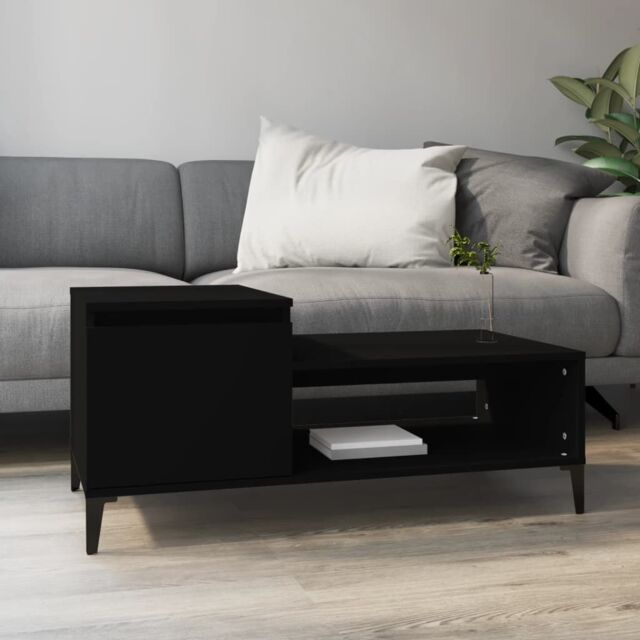 Berkfield Home Coffee Table Black 100x50x45 cm Engineered Wood - Size: 100 x 50 x 45 cm - image 1