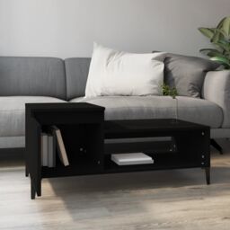 Berkfield Home Coffee Table Black 100x50x45 cm Engineered Wood - Size: 100 x 50 x 45 cm - thumbnail 3
