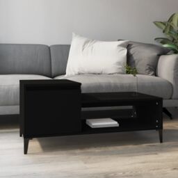 Berkfield Home Coffee Table Black 100x50x45 cm Engineered Wood - Size: 100 x 50 x 45 cm - thumbnail 1