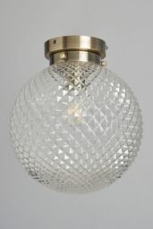 BHS Lighting Diana Antique Brass Flush Bathroom Ceiling Light in Gold - thumbnail 2