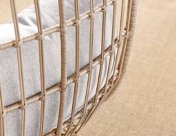 FurnitureboxUK Grey Rattan Garden Egg Chair in PE Resin Rattan for Outdoors & 15cm Luxuriously Thick Cushions - Patio Chair in Beige - thumbnail 4