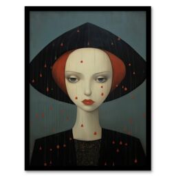 Wee Blue Coo Wall Art Print Don't Rain On My Parade Red Haired Woman Living Room Framed in Black - Size: A4 - thumbnail 1