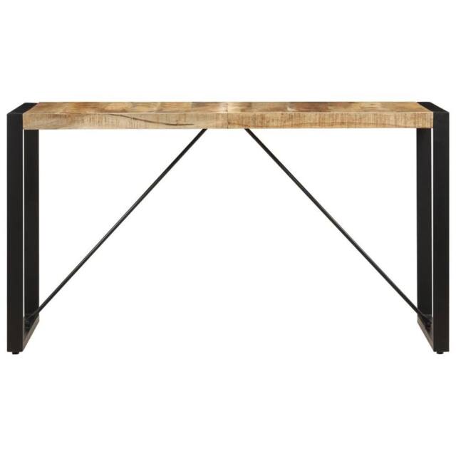 Berkfield Home Dining Table 140x70x75 cm Solid Mango Wood in Brown - Size: 140 x 70 x 75 cm - image 1