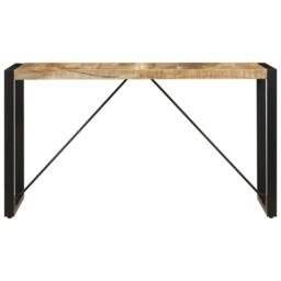 Berkfield Home Dining Table 140x70x75 cm Solid Mango Wood in Brown - Size: 140 x 70 x 75 cm - thumbnail 1