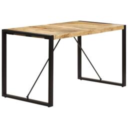 Berkfield Home Dining Table 140x70x75 cm Solid Mango Wood in Brown - Size: 140 x 70 x 75 cm - thumbnail 3