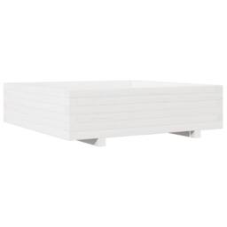 Berkfield Home Decorative Garden Planter White 90x90x26.5 cm Solid Wood Pine - thumbnail 3