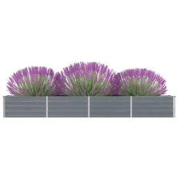 Berkfield Home Garden Raised Bed Galvanised Steel 320x40x45 cm Grey - Size: 320 x 40 x 45 cm - thumbnail 3