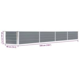 Berkfield Home Garden Raised Bed Galvanised Steel 320x40x45 cm Grey - Size: 320 x 40 x 45 cm - thumbnail 8