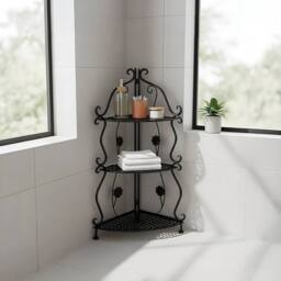 KORVIXA 3-Tier Metal Plant Stand Garden Flower Display Rack in Black - thumbnail 3