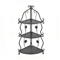 KORVIXA 3-Tier Metal Plant Stand Garden Flower Display Rack in Black