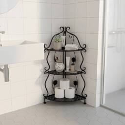 KORVIXA 3-Tier Metal Plant Stand Garden Flower Display Rack in Black - thumbnail 5