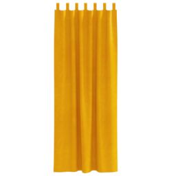 Berkfield Home Blackout Curtains with Hanging Loops 2 pcs Mustard Yellow Velvet - thumbnail 3