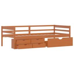 Berkfield Home Bed Frame with Drawers&Cabinet Honey Brown Pinewood 90x200 cm - thumbnail 7