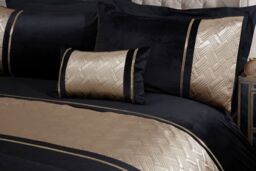 Rapport Home Capri Polycotton Duvet Cover Set With Pillowcase in Gold - Size: Single - thumbnail 2