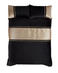 Rapport Home Capri Polycotton Duvet Cover Set With Pillowcase in Gold - Size: Single - thumbnail 3
