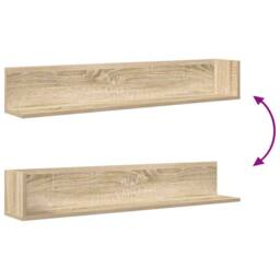 Berkfield Home Wall Shelves 2 pcs Sonoma Oak 100x16.5x16.5 cm Engineered Wood in Light Brown - thumbnail 8
