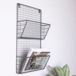 Charles Bentley Charnwood Contemporary Iron Grey Mountable Magazine Rack In/Outside Use 1.2kg - thumbnail 1