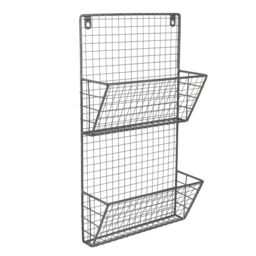 Charles Bentley Charnwood Contemporary Iron Grey Mountable Magazine Rack In/Outside Use 1.2kg - thumbnail 5