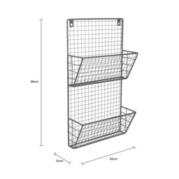 Charles Bentley Charnwood Contemporary Iron Grey Mountable Magazine Rack In/Outside Use 1.2kg - thumbnail 6