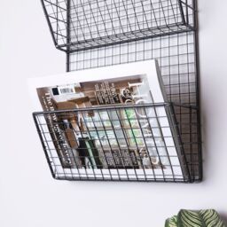 Charles Bentley Charnwood Contemporary Iron Grey Mountable Magazine Rack In/Outside Use 1.2kg - thumbnail 2