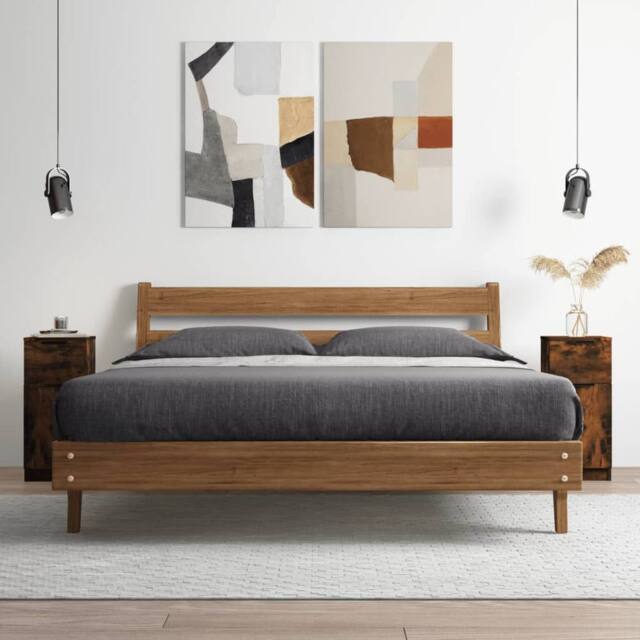 Berkfield Home Sideboards 2 pcs Smoked Oak 30x30x70 cm Engineered Wood in Brown - Size: 30 x 30 x 70 cm - image 1