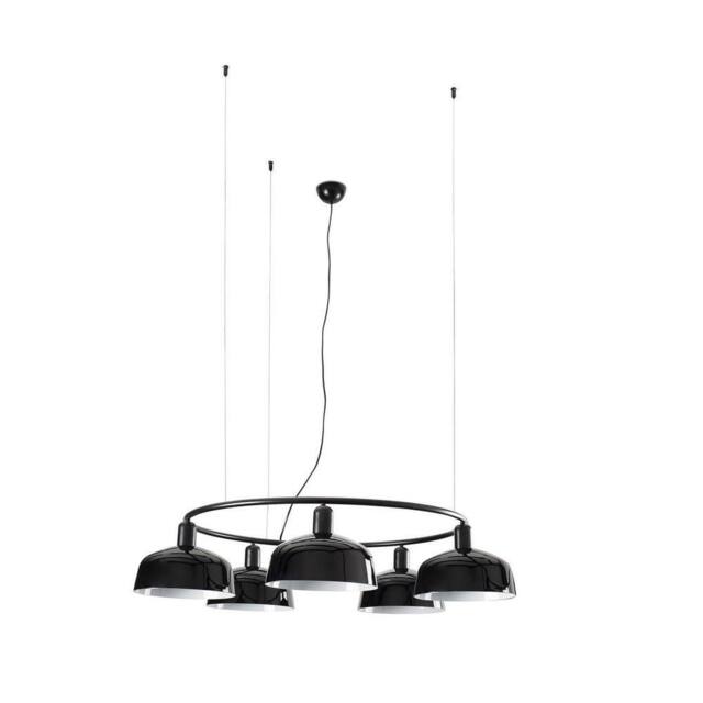 Netlighting Tatawin Medium 5 Light Cylindrical Pendant Ceiling Light Satin Black