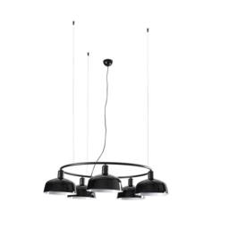 Netlighting Tatawin Medium 5 Light Cylindrical Pendant Ceiling Light Satin Black