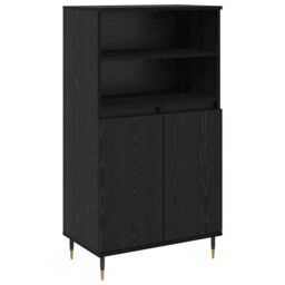 Berkfield Home Highboard with Shelf with Storage with Door Black Engineered wood - thumbnail 2