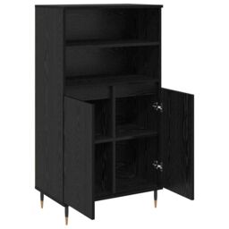 Berkfield Home Highboard with Shelf with Storage with Door Black Engineered wood - thumbnail 5